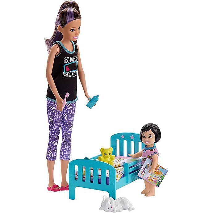 Barbie Skipper Babysitters Inc. Bedtime Playset w/ Skipper Doll, Toddler Doll w/ Glow Pajamas