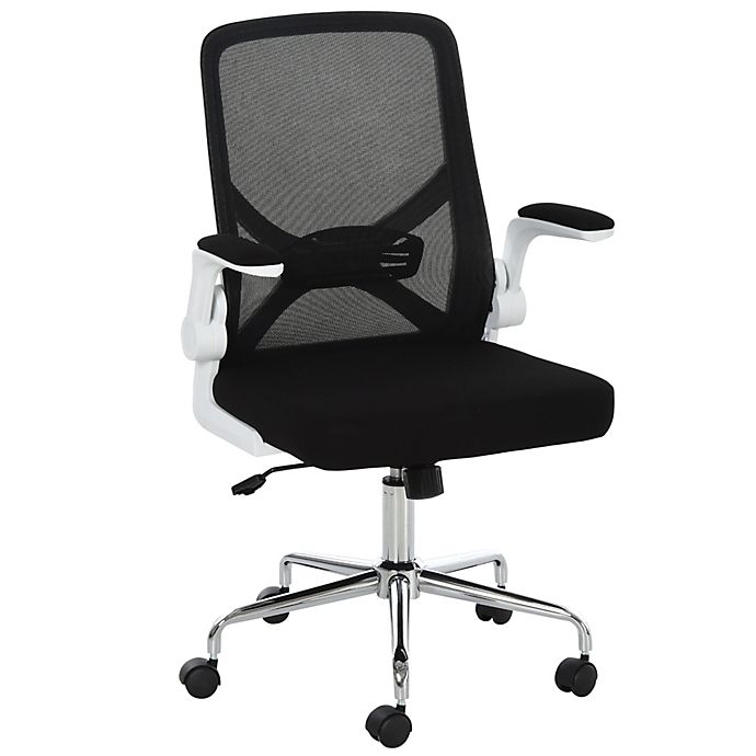 Mid Back Office Chair Mesh Swivel Seat Height Adjustable Rocking Lumbar Support 