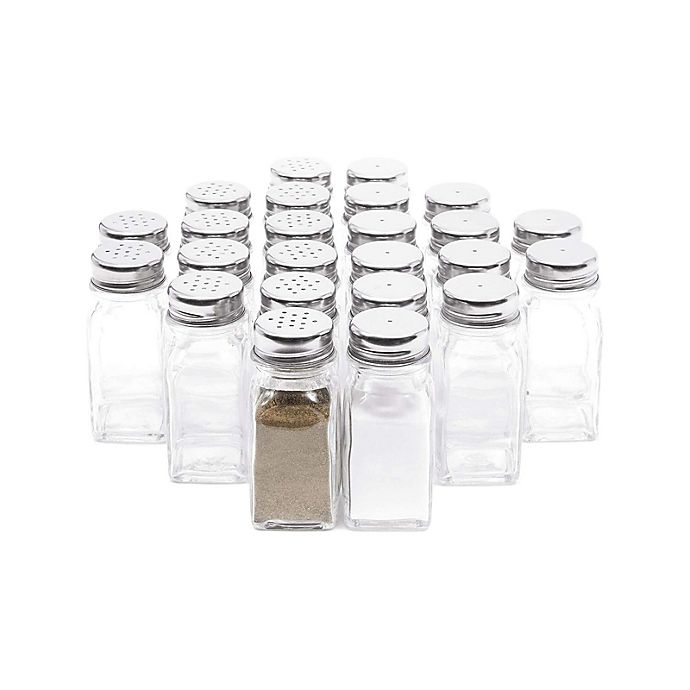 24 Clear 2-Inch tall Salt Pepper Holders Condiment Containers Wedding Party Sale 