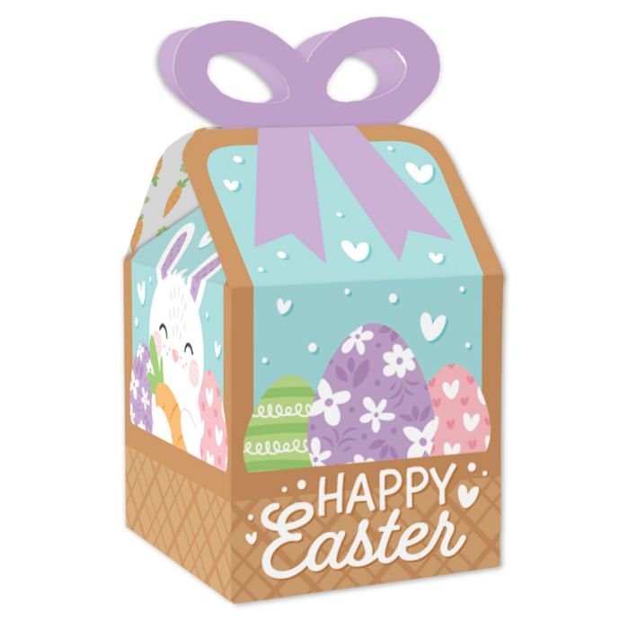 12 EASTER SPRING Party Favor Goody Loot TREAT BOXES BUNNIES With EGGS 