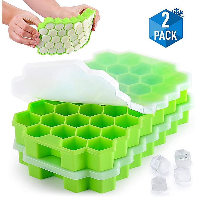 34 Ice Cubes Outset Silicone Hexagon Ice Cube Mould/Tray Pack of 3 