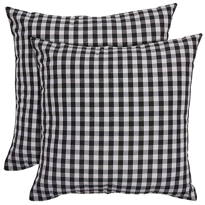 Throw Pillow Case Covers Buffalo Checkers Plaid Black Grey 2 22" Sofa Decor New 