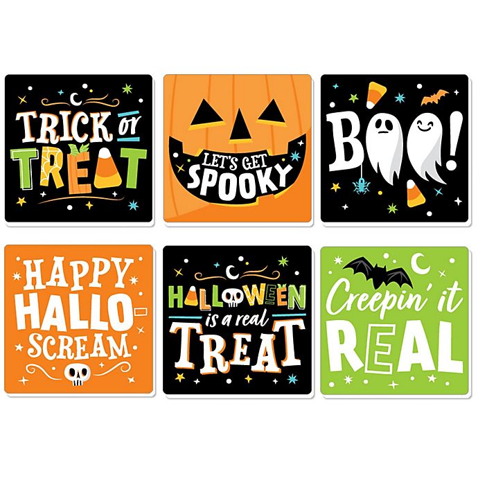 Crazy Mad Halloween Pumpkin Faces Set of 4 Coasters 