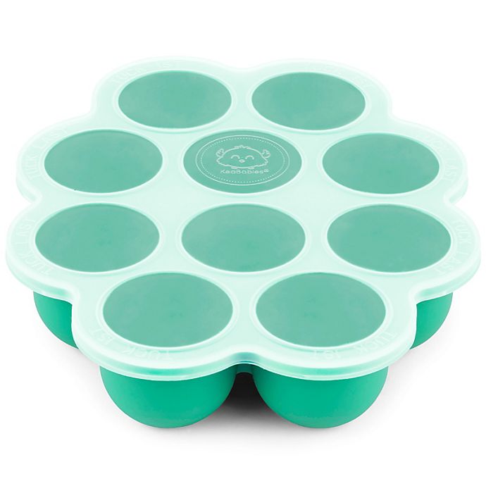 Silicone Homemade Baby Food Tray Clip-on Lid Freezer Storage Container Servings 