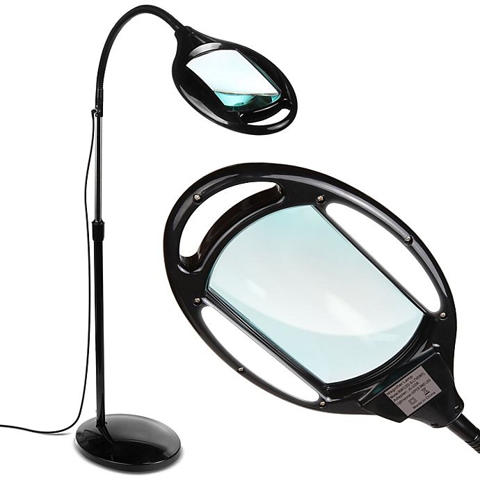 Magnifying Lamp Floor Moving LED Cold Light 8X Magnifier Glass Beauty Salon Kit 