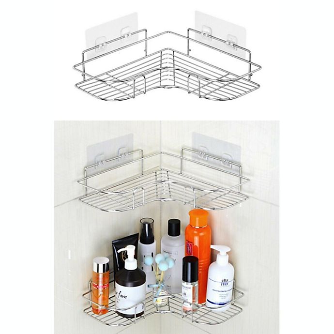 Bathroom Shower Caddy Shelf Corner Bath Wall Mount Rack Storage Holder Organizer 