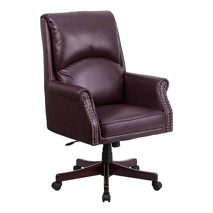 Flash Furniture High Back Pillow Back Burgundy Leather Executive Swivel Office Chair