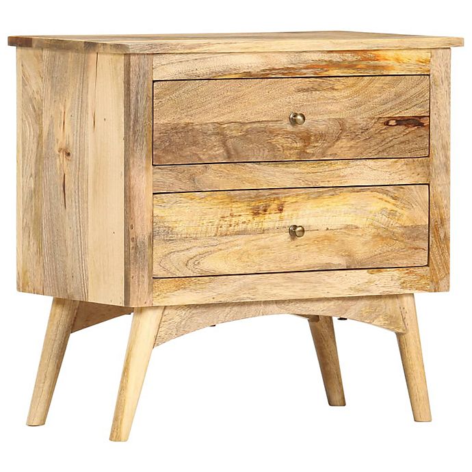 vidaXL Solid Mango Wood Side End Table Storage Cabinet Nightstand 1 Drawer for sale online 