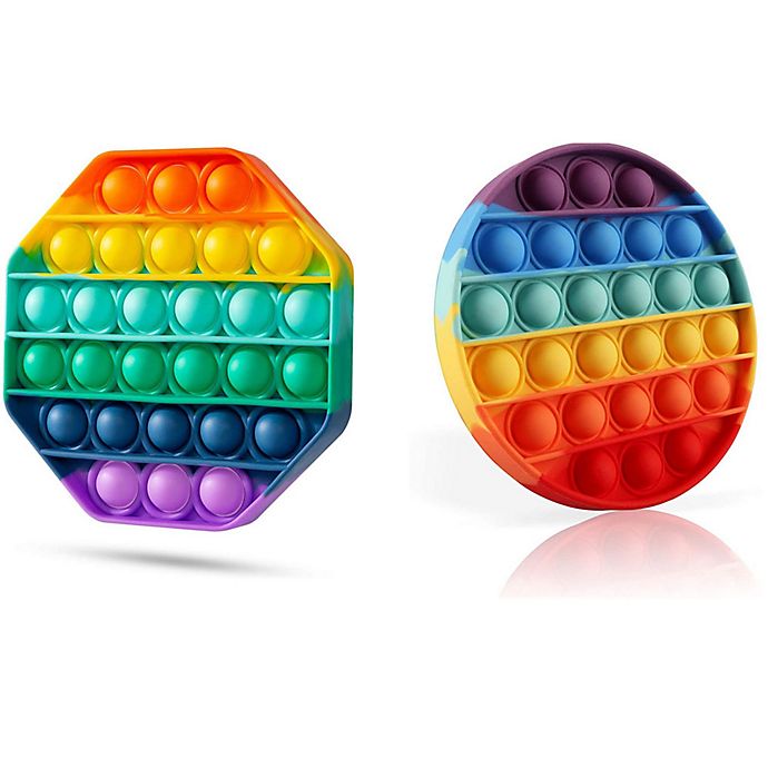 Color Changing Popit Toy Bubble Silcome Rainbow Fidget Toy Sensory Stress Relief 