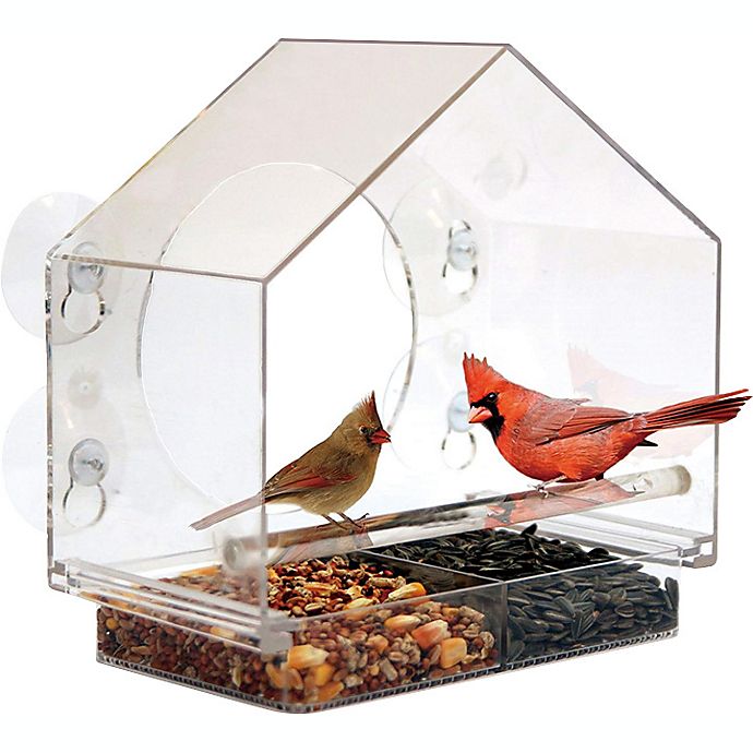 Bird House Window Birdhouse W/ Suction Cup Nest For Garden/Outdoor Birds Feeding 