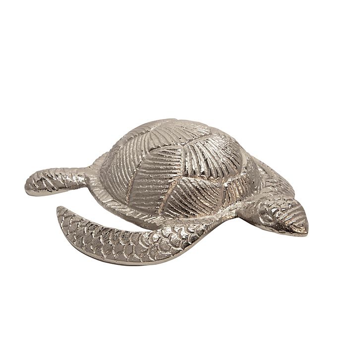 Pewter Vase Coral with Turtle Design Home Decor. 