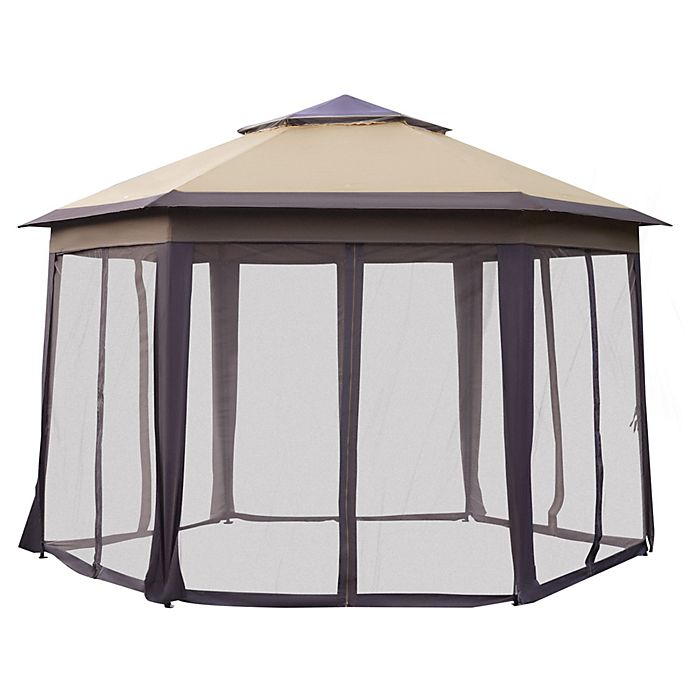 10’ x 20’ Outdoor Gazebo Pop Up Canopy Party Tent with 2-Tier Roof 