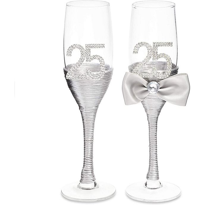 New Sparkling Rhinestone Double Heart Silver Flutes 