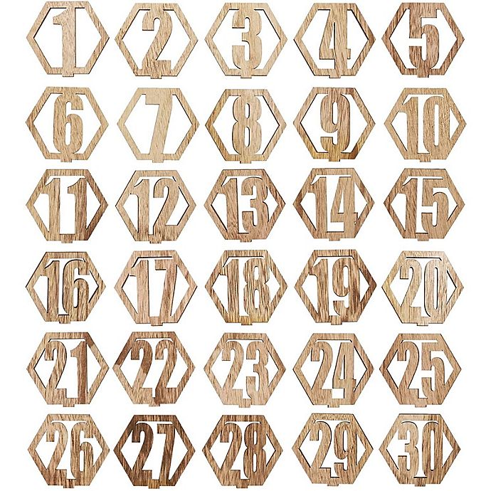 10X Number Wooden Table Numbers Set with Base Birthday Wedding Party Decor Gifts 