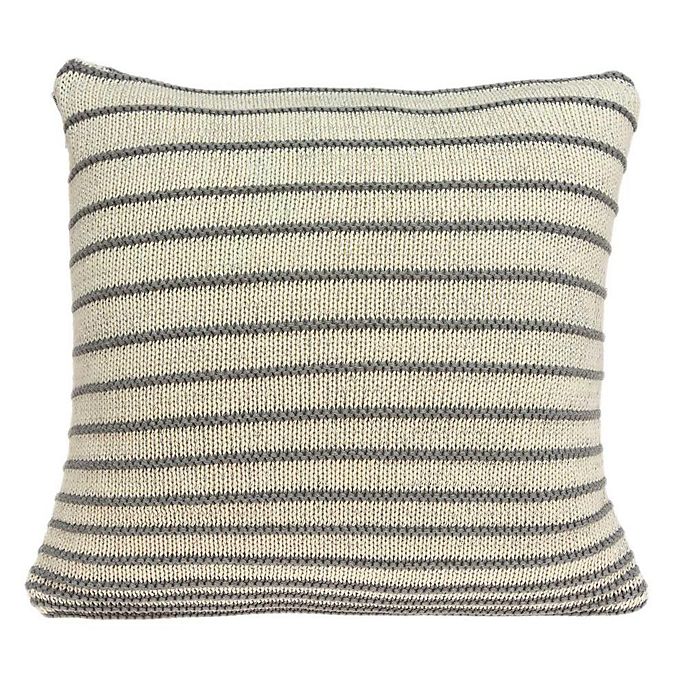 Stripe 3D Cushion Cover Satin Square Bedding Throw Pillow Case Brown Gray, 