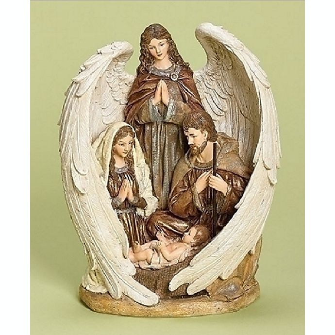 Roman 9" Angel Arching Over Holy Family Nativity Three Kings & Shepherd 30207 