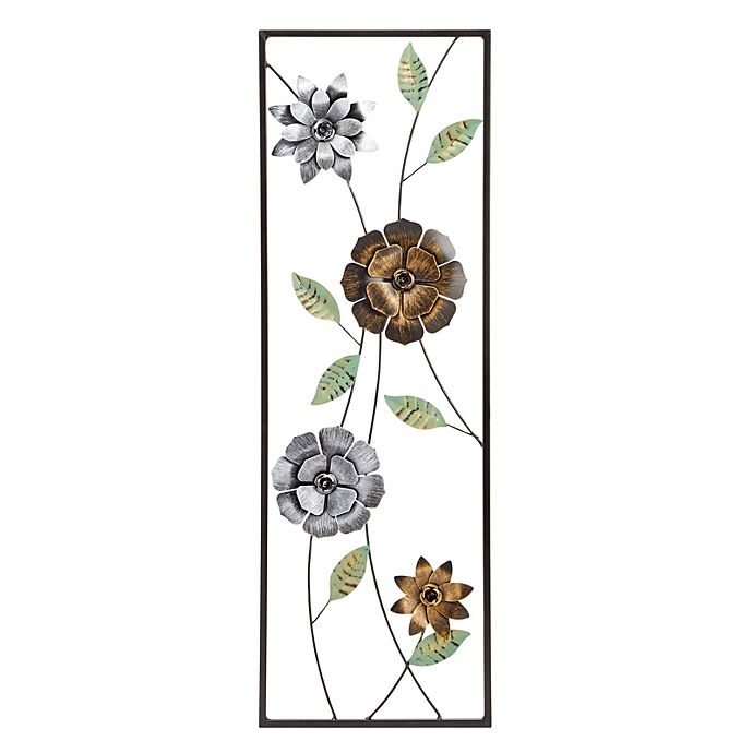 Galvanized Metal Flower Wall Decor.11" Floral Rustic Metal Decor Free shipping 