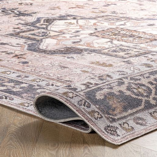 Nuloom Sasha Machine Washable Medallion Area Rug 8 Square Pink Bed Bath Beyond