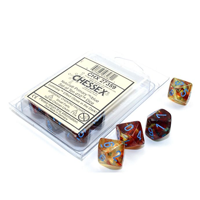 Chessex D10 Opaque 10 Dice Set Pink and White for sale online 