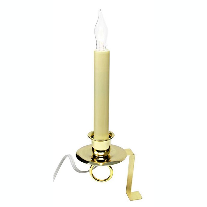 Cape Cod LED Window Candle With Steady Lighting Brass Finish  