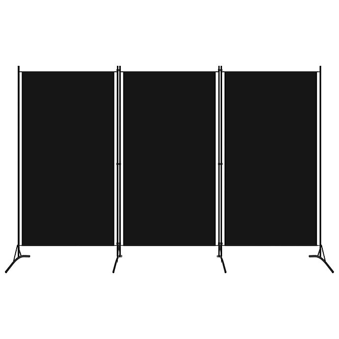 vidaXL 3-Panel Room Divider White Fabric Privacy Panel Screen Space Partition 