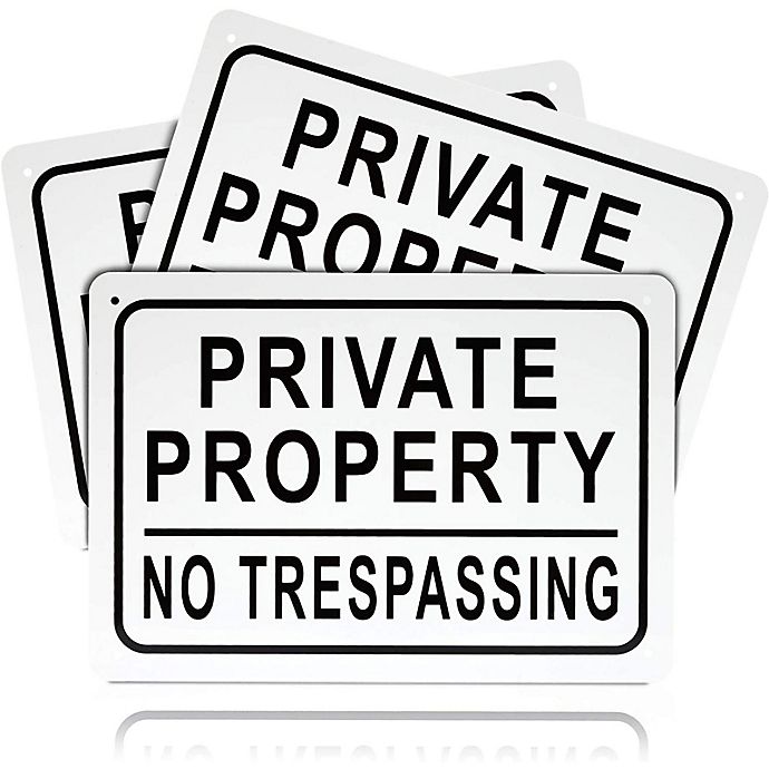 4 Pack Private Property No Trespassing Sign 9 x 12 Inch Home Plastic Sign 