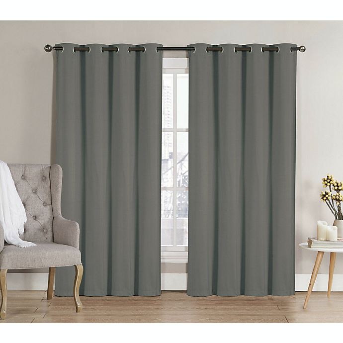 GoodGram 2 Pack  Hotel Thermal Grommet 100% Blackout Curtains - 52 in. W x 84 in. L, Gray