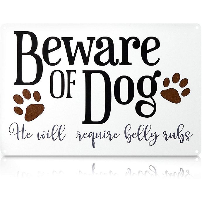 Dogs Welcome Tin Metal Sign 16 x 13in 