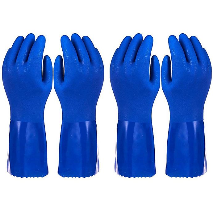 2 Pairs Reusable Cleaning Gloves Dishwashing Household Kitchen Heavy Duty Gloves 