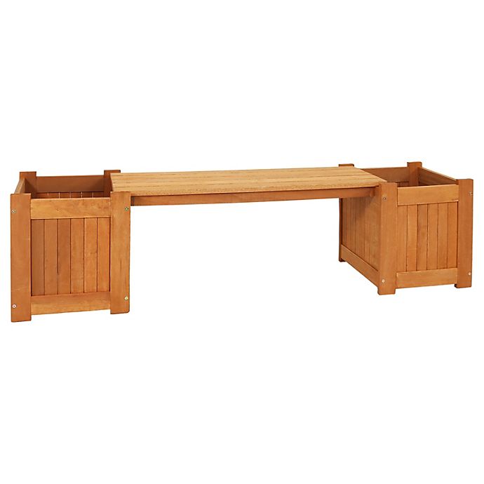 Sunnydaze Outdoor Meranti Wood With Teak Oil Finish Wooden Garden Planter Box Bench Seat 68 Brown Bed Bath Beyond - Do You Need To Treat Teak Outdoor Furniture In Indiana