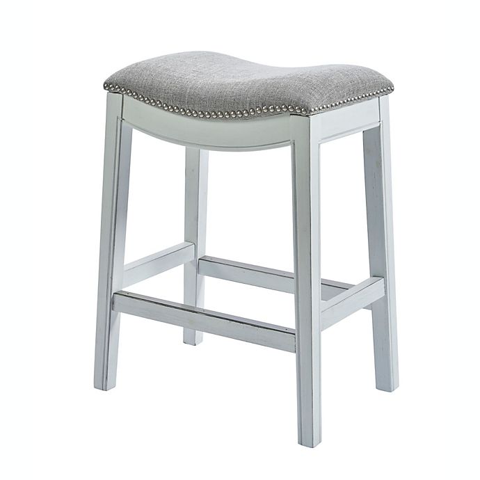 Contemporary Home Living 31 White And, Contemporary Upholstered Bar Stools