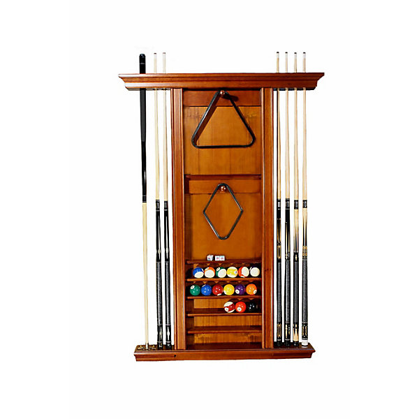 Trademark 12 Cue Wall Mount Rack with Natural Wood Finish Cue Trademark Global 40-803-12 