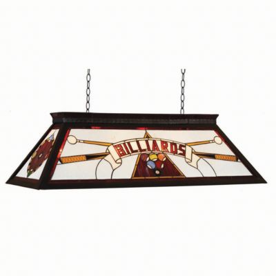 billiards stained glass light fixture