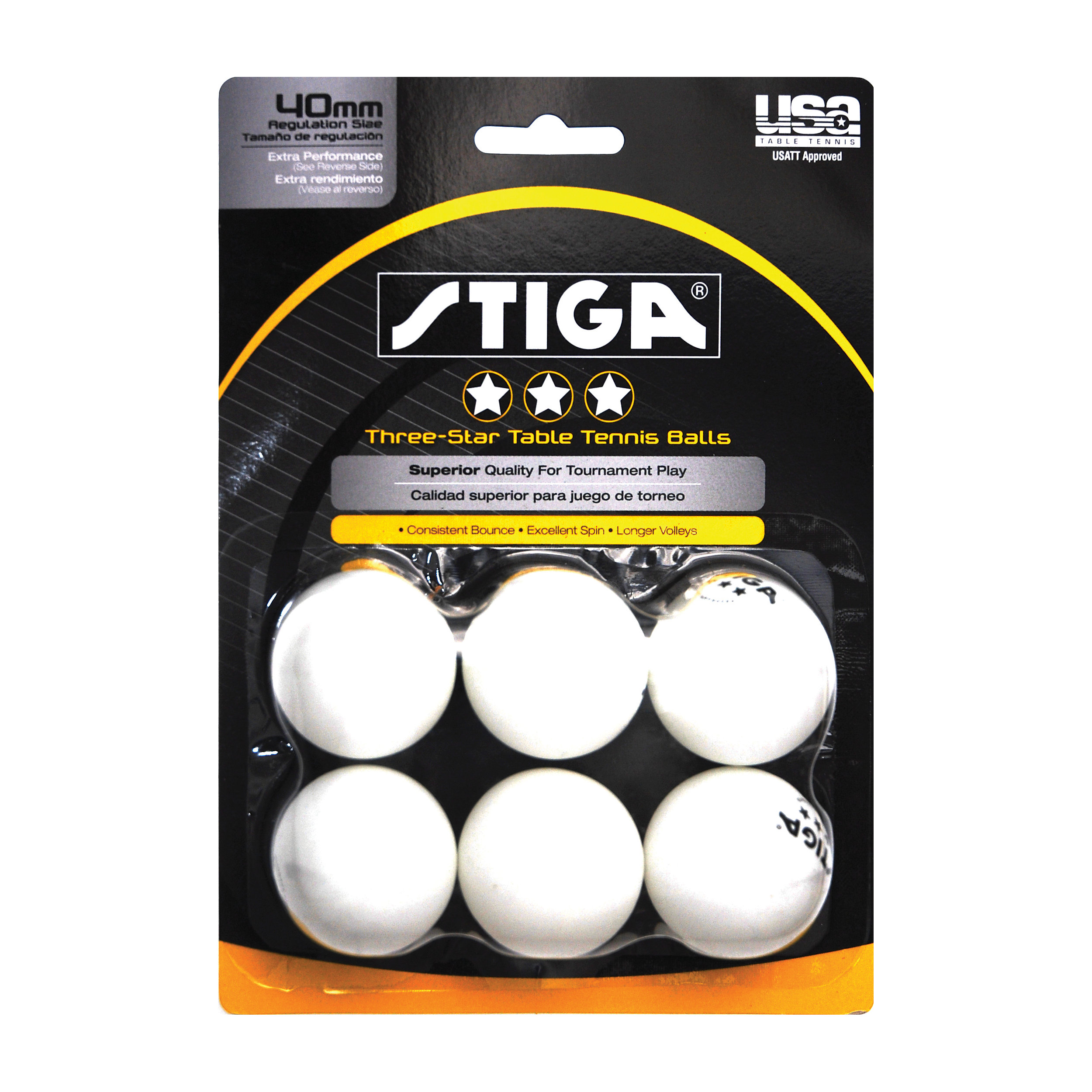 3-Star Table Tennis Ping Pong Balls Sportly 6 Pack 