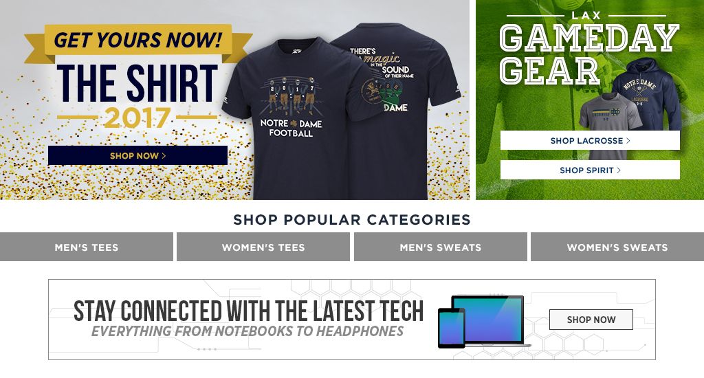 Notre Dame Apparel | Notre Dame Gear, Merchandise & Gifts
