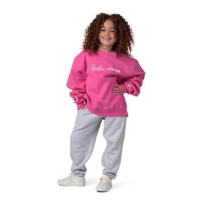Barbie x CCM&nbsp;Pink&nbsp;Embroidered Crewneck Youth