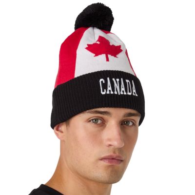 Canada Flag Pom Knit