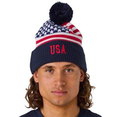 USA Flag Pom Knit