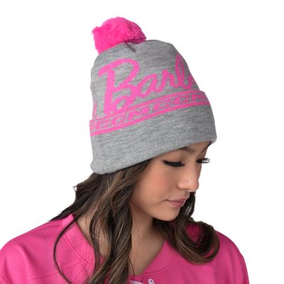 Barbie x CCM&nbsp;Grey Embroidered&nbsp;Pom Knit Hat Adult