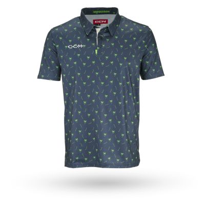 CCM Men's Sticks + Palm Trees Fitted Polo Shirt