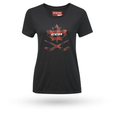 WOMEN'S SS PLAID LEAF TEE