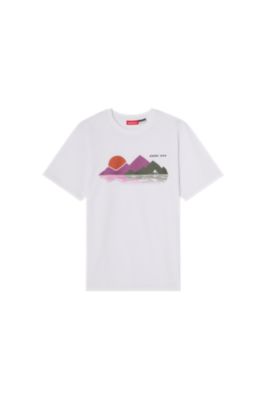 Winter Collection Mountain Print Kortarmet T-skjorte barn