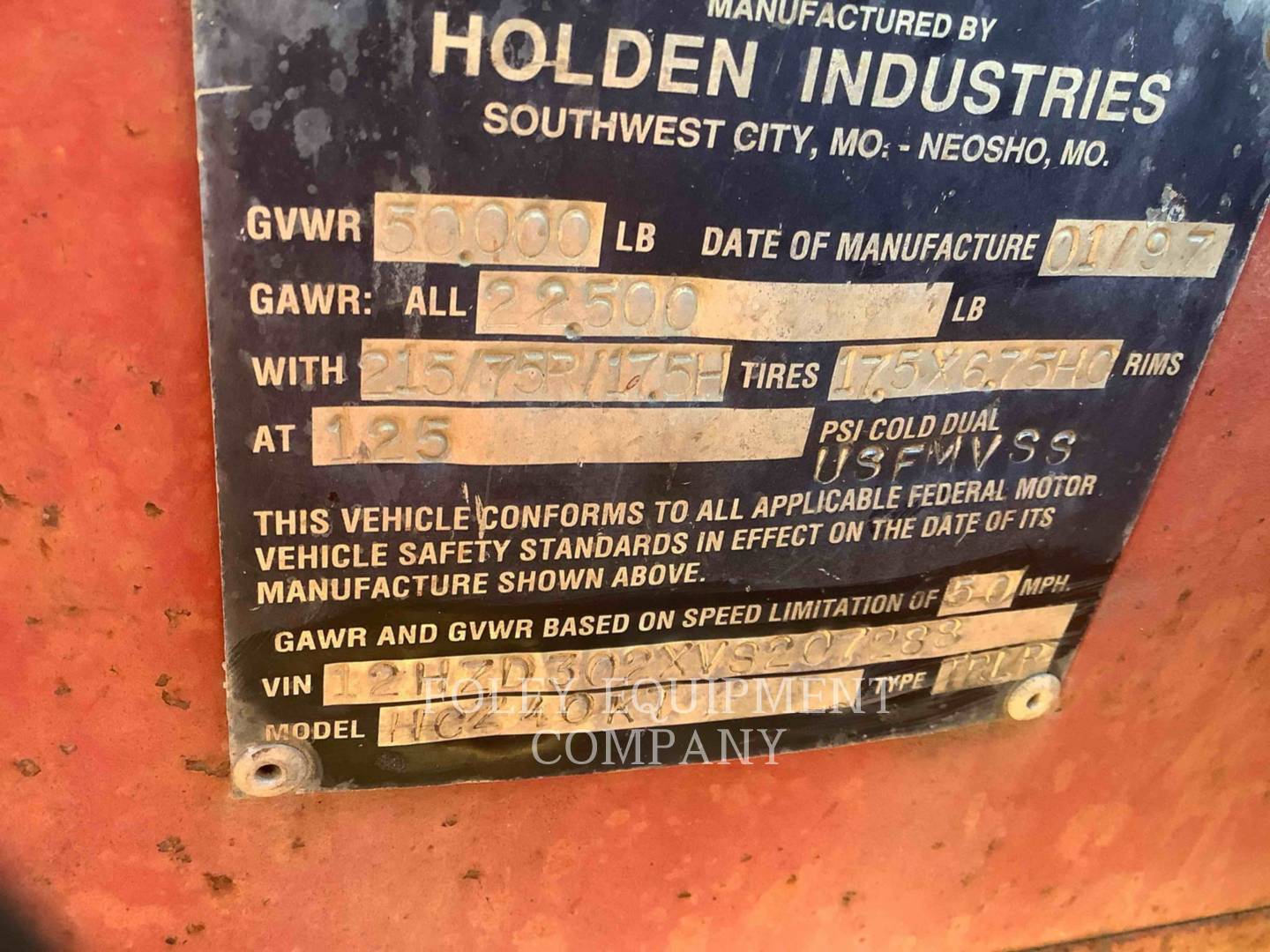 Serial Number Plate
