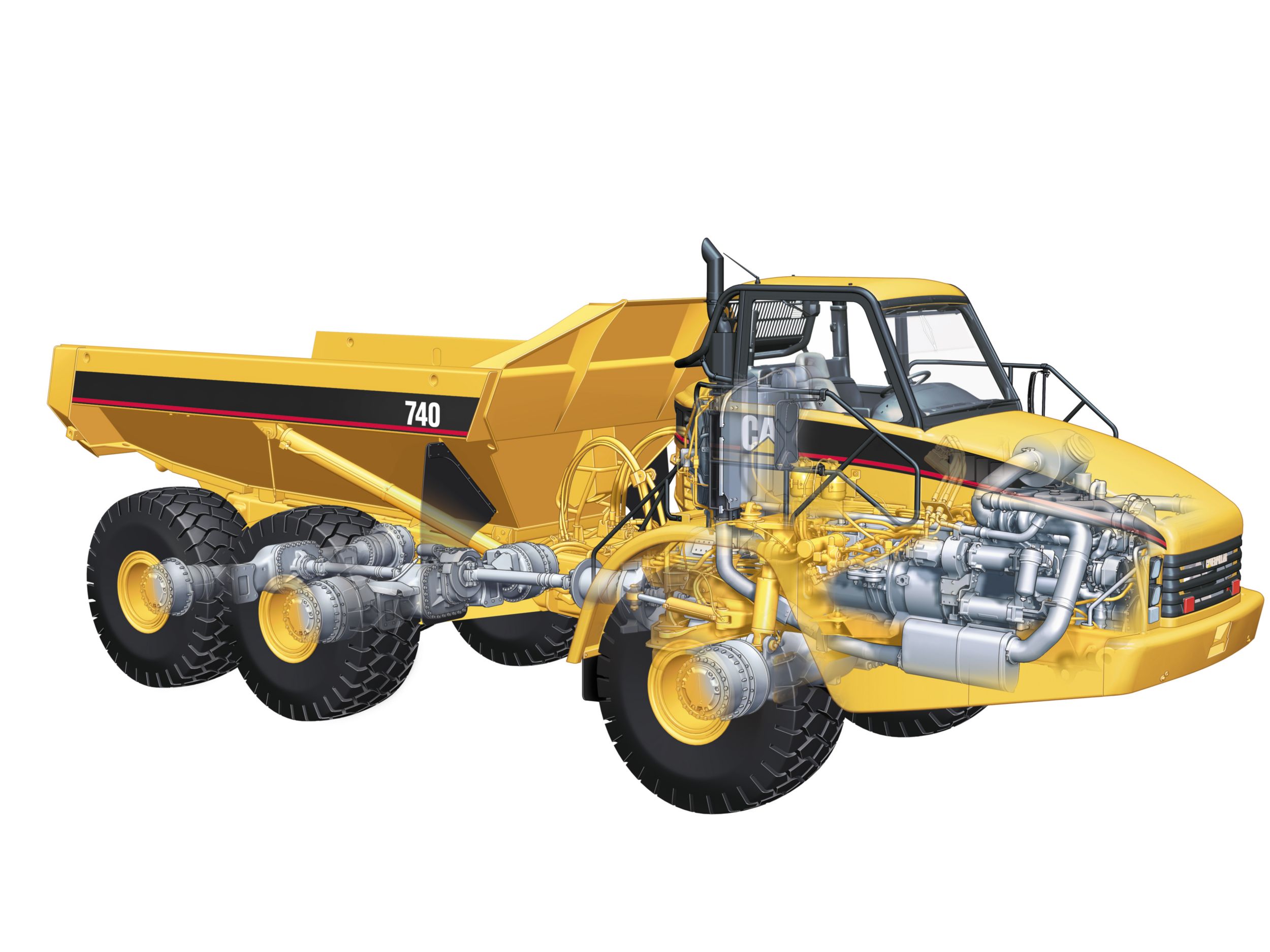 Tombereaux articulés à trois essieux 740