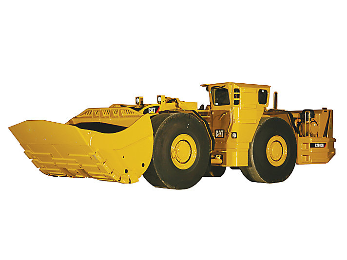 Ondergrondse LHD-lader R2900G (LHD = Load-Haul-Dump: laden-transporteren-lossen) voor de mijnbouw