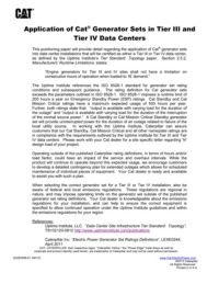 Application des groupes électrogènes Cat® dans les centres de données Tier III et Tier IV