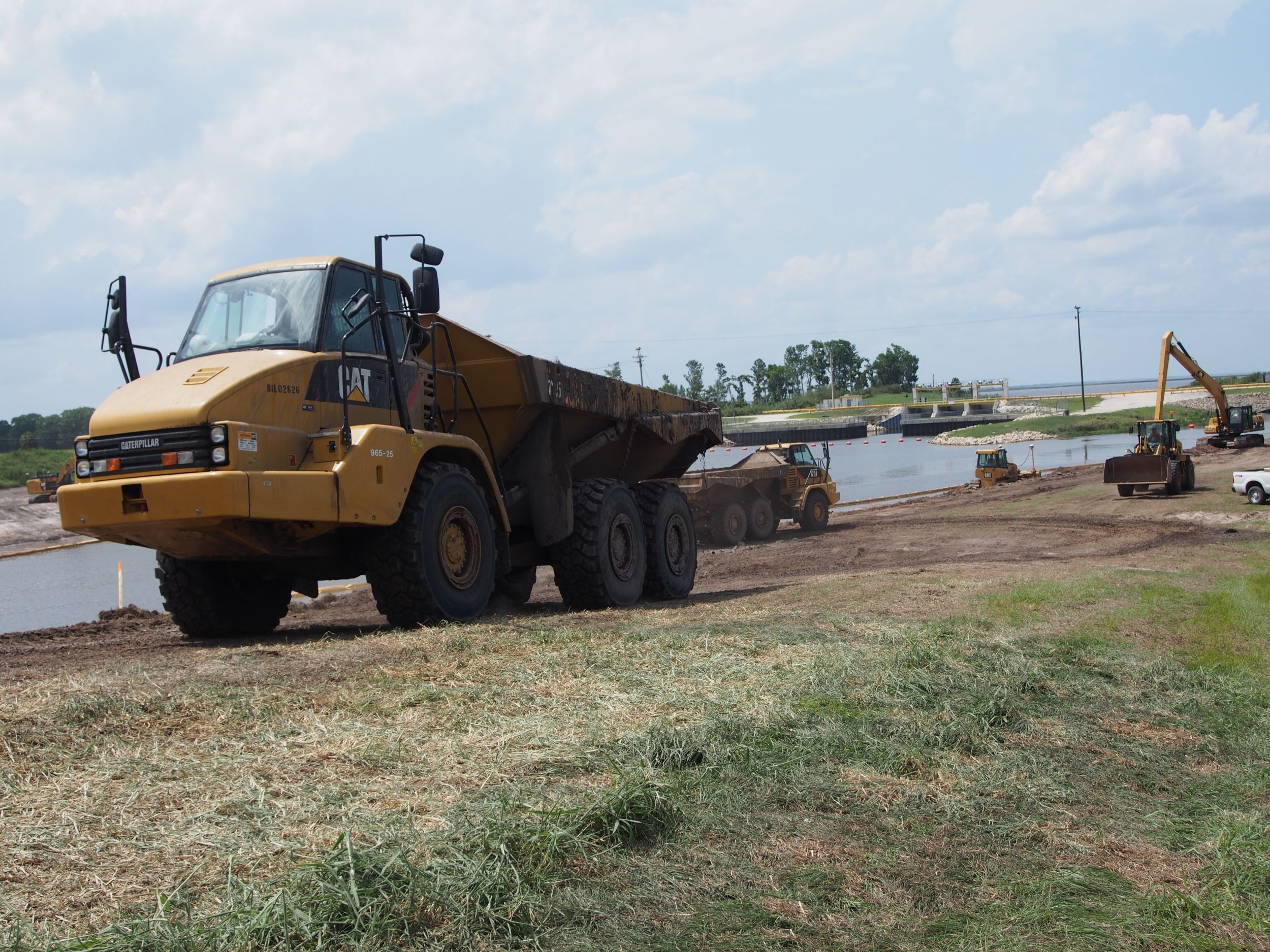 Articulated truck on jobsite