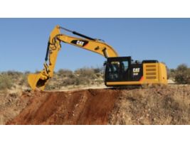 Close-up of an excavator with a Clean-up Bucket