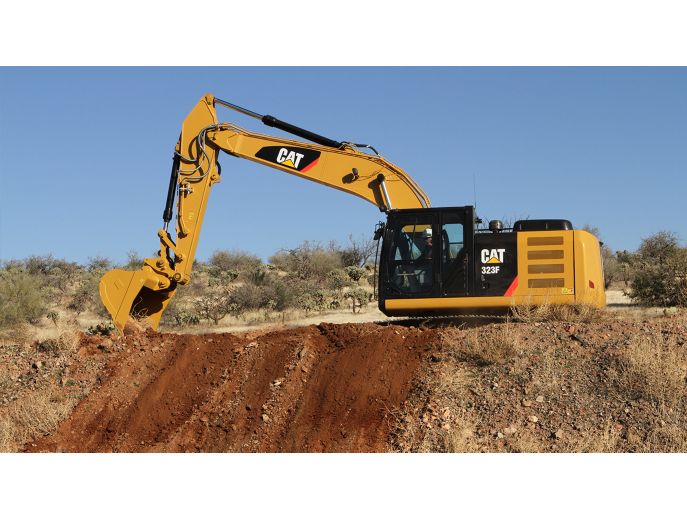 Close-up of an excavator with a Clean-up Bucket