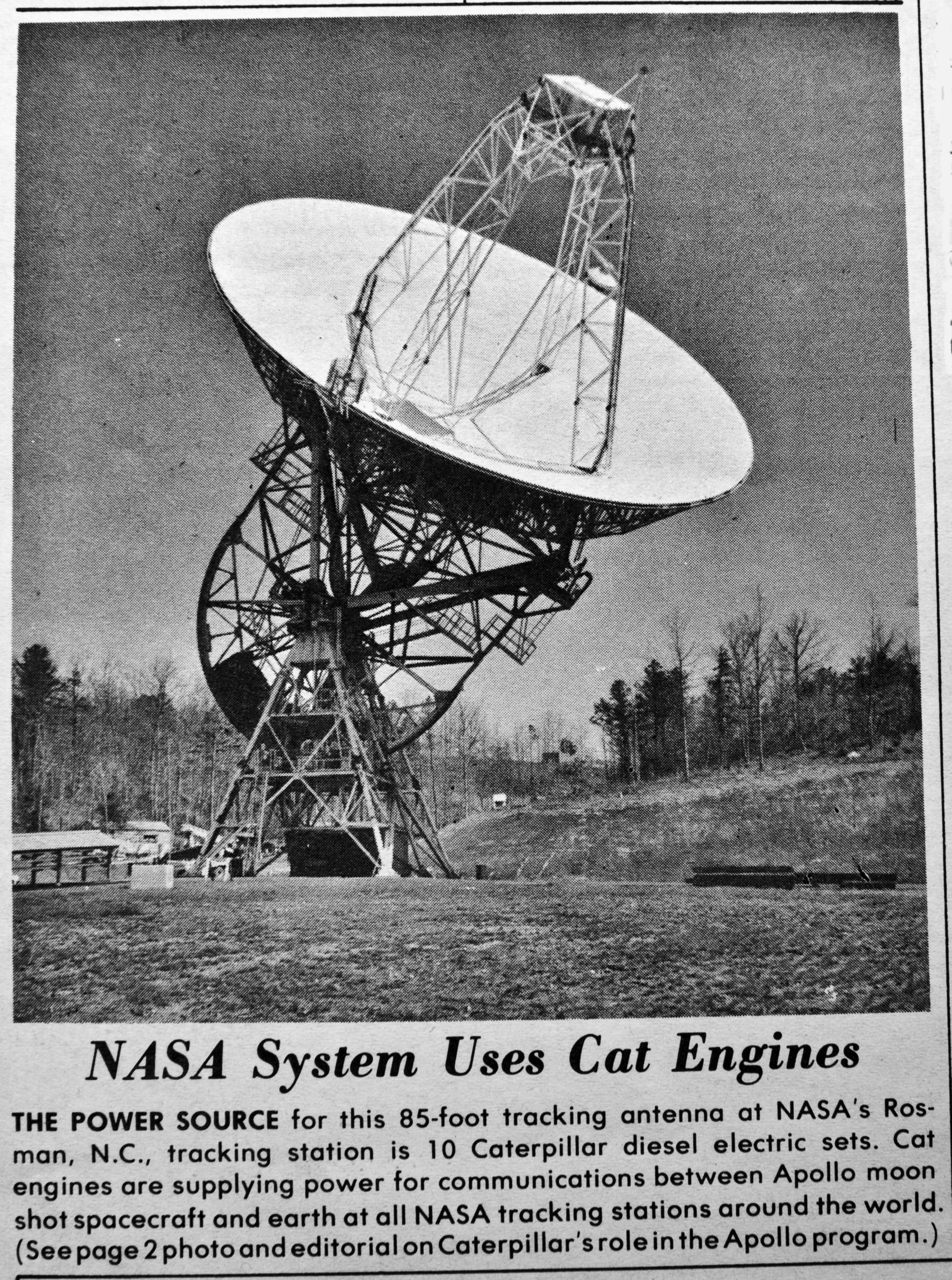 アポロ11号のために使用されるCaterpillarディーゼルエンジン